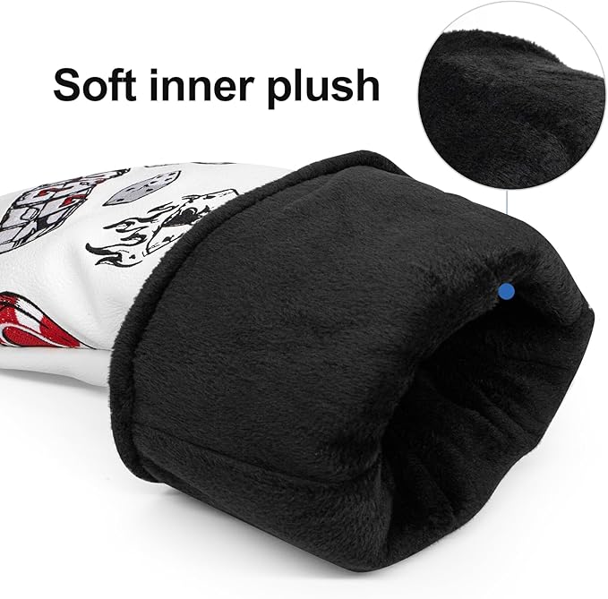 Golf Club Headcover for Driver Covers, Fairway Wood Covers, Hybrid Covers Pocker Style Premium Leather 3 Wood Headcover Set with Interchangeable No. Tags