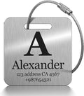 Customized Stainless Steel Luggage Tags: Personalize Your Suitcases, Backpacks, and Bags with Your Text - Custom Initial Text Name ID,Number