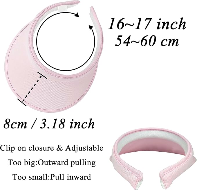 2 Pack Sun Visor Hats Women Men Clip On Wide Brim Visors Hat Outdoor Sports Golf Beach Travel Tennis Caps