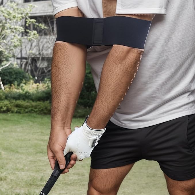 Golf Grip Trainer with Swing Correction Strap, 2-in-1 Training Aid for Arms Synchronization & Muscle Memory, Golf Practice Tool for Posture and Grip Alignment for Men & Women