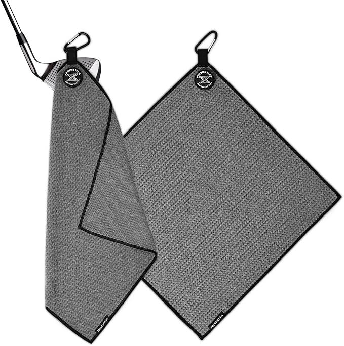 Magnetic Golf Towel with Clip and Cleaning Pocket -Premium Ultra Absorbent and sandfree Waffle Weave Microfiber Towel-Golf Accessories for Golf Bags, Carts or Clubs 16"*16“