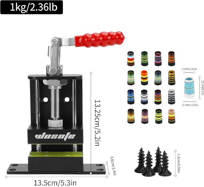 wosofe Golf Club Regrip Vise Tool，Rubber Grip Vise Clamp，Golf Club Gripping Station,Golf Workshop Supplies，Includes A Regripping Kit - with 17 Ferrules Suitable for Irons, A Hook Knife and Grip Tape
