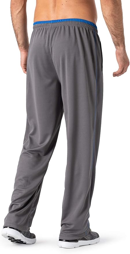 MAGNIVIT Men's Lightweight Sweatpants Loose Fit Open Bottom Mesh Athletic Pants with Zipper Pockets