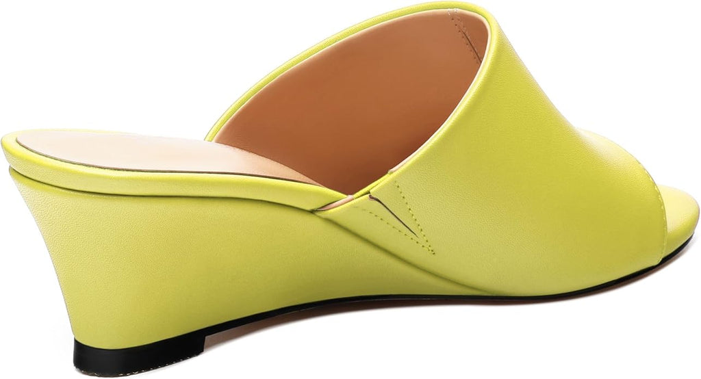 Wedge Sandals for Women Open Toe Wedge Heels Womens Matte High Heel Sandal Round Toe Heeled Wedge Sandals Slip on Casual shoes 2 inch
