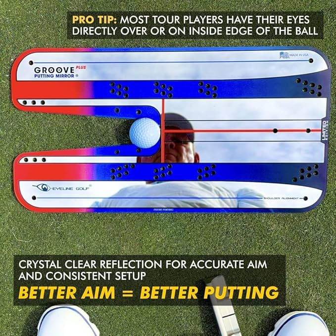 Genuine EyeLine Golf Alignment Putting Mirror - Top Training Aid on The PGA Tour - See Rapid Improvement - Helps Beginner, Junior, and Scratch Golfers