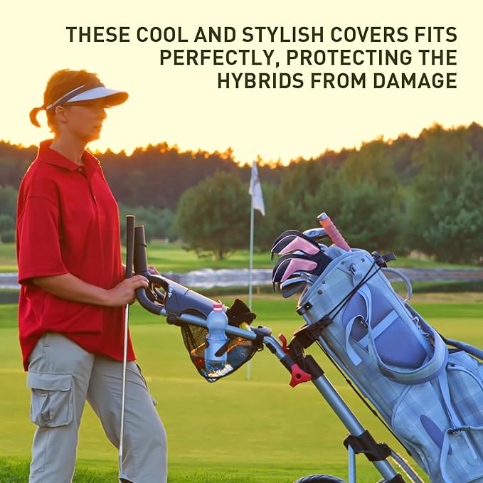 FINGER TEN Golf Club Head Covers for Hybrids Long Headcover Interchangeable Accessories for Ultimate Club Protection