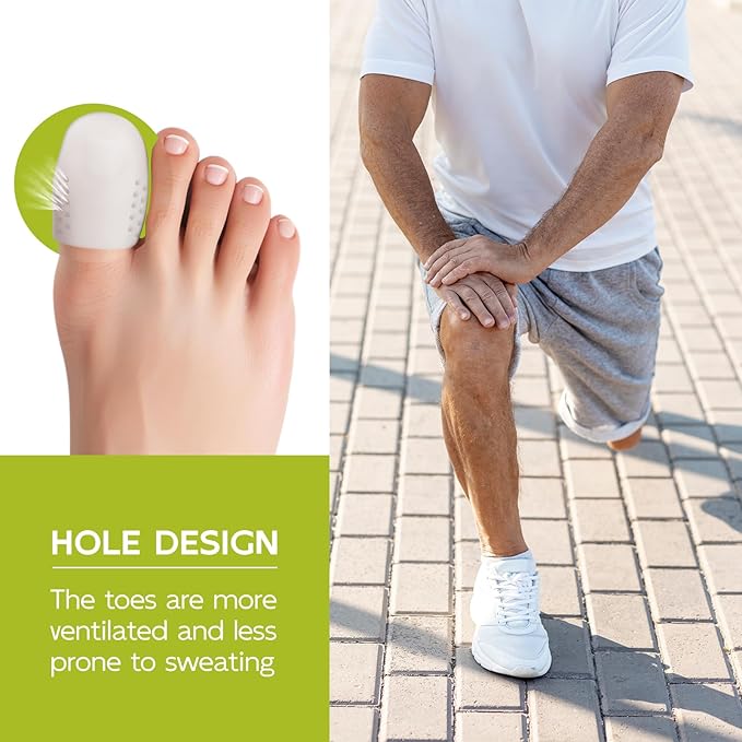 Bukihome 16 PCS Toe Protectors, Silicone Toe Caps Toe Sleeve Protectors, Prevent Pain Relief for Corns, Blisters and Ingrown Toenails，Great for Running, Walking, Stop Toe Pain(16 L) [Upgrade]