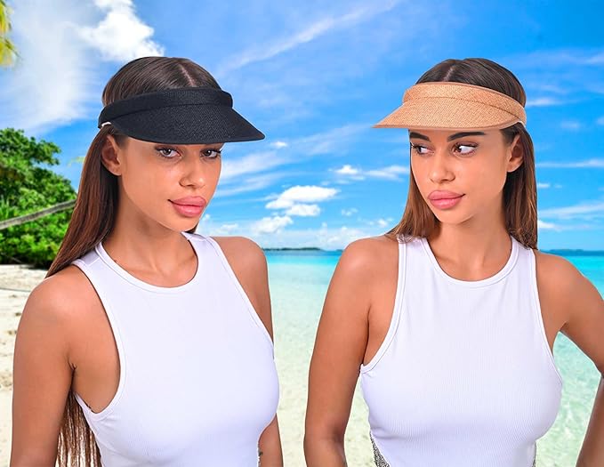 3 Pieces Clip On Visors Women Men Visor Sun Hats Hat Outdoor Sports Golf Beach Travel Tennis Cap