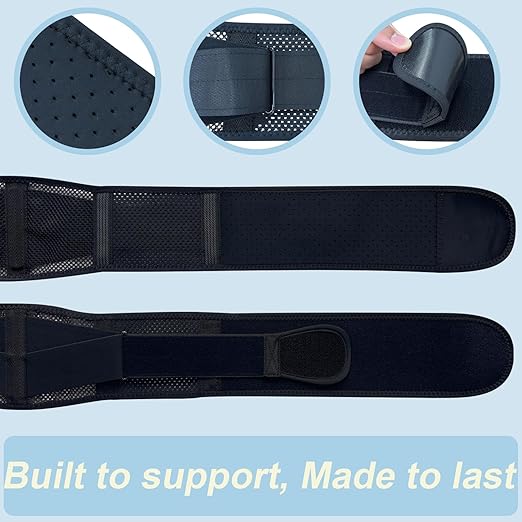 Thin & Lightweight Back Brace for Lower Back Pain Relief – Slim, Breathable Back Support Brace for Sciatica, Herniated Disc – Adjustable Lumbar Support Belt for Men & Women, All Day Comfort