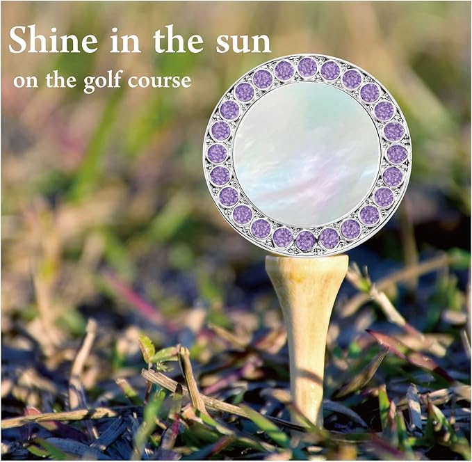 Golf Ball Marker Hat Clip with Pearl Crystal Ball Marker, Golf Accessories, Golf Gifts, Golf Ball Markers for Women