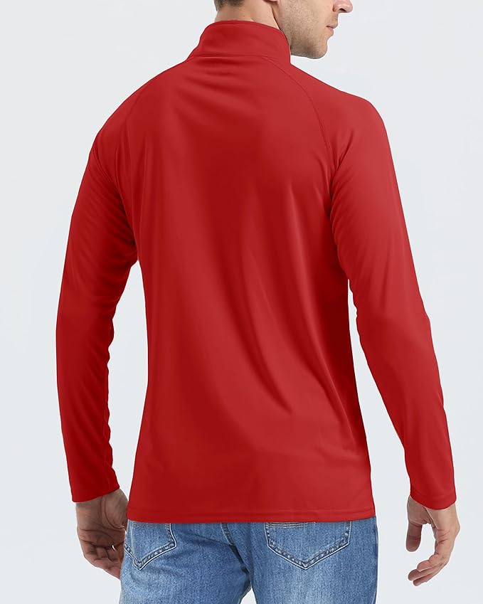 Boladeci Men's UPF 50+ Sun Shirts 1/4 Zip Long Sleeve SPF UV Protection Lightweight Quick Dry Quarter Zip Golf Shirts