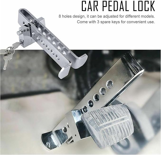 Vechkom Anti-Theft Auto Stainless Steel Clutch Lock Vehicle Security Protection Supplies Car Brake Lock