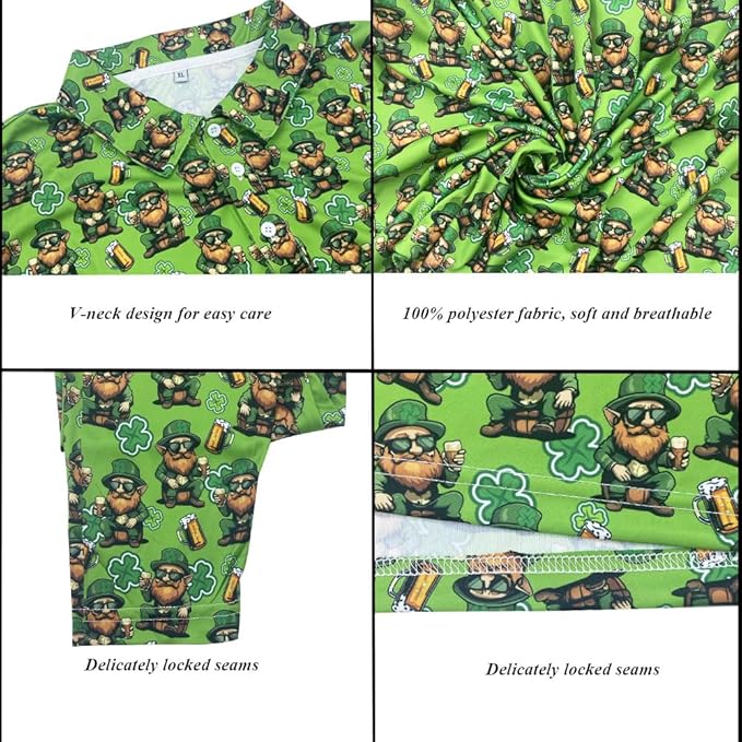 Men's Long Sleeve Golf Shirt Quick Dry 3 Button Work Fishing Outdoor Casual Collar Shirt