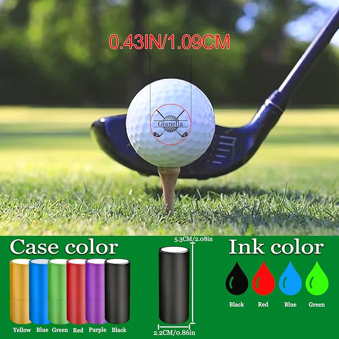 Custom Golf Ball Stamp Marker Personalized Quick-Dry Monogram Golf Ball Stamp with Logo Name Reusable Waterproof Golf Ball Stamp Gifts for Men Golf Lovers Golfers Dad Husband
