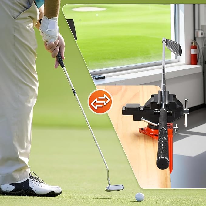 2-in-1 Golf Grip Kit for Regripping Golf Clubs, Portable Golf Club Regripping Kit with Golf Grip Solvent, Quick Adjustment Table Vise Rubber Clamp for Golf Grip Removal Tool