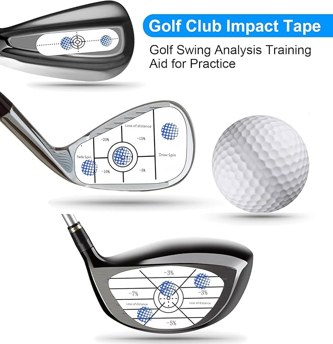 150 PCS Golf Impact Tape - Sweet Spot Stickers for Club Face - Accurate Swing Impact Labels for Irons, Woods & Putters - Instant Feedback Practice Aid, Easy to Remove & No Residue