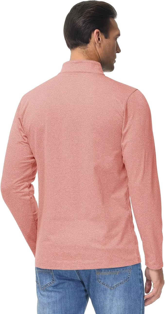 Boladeci Men's Quarter Zip Pullover Premium Fleece Lined Heather Long Sleeve Golf Shirts Midweight 1/4 Half Zip Sweatshirts