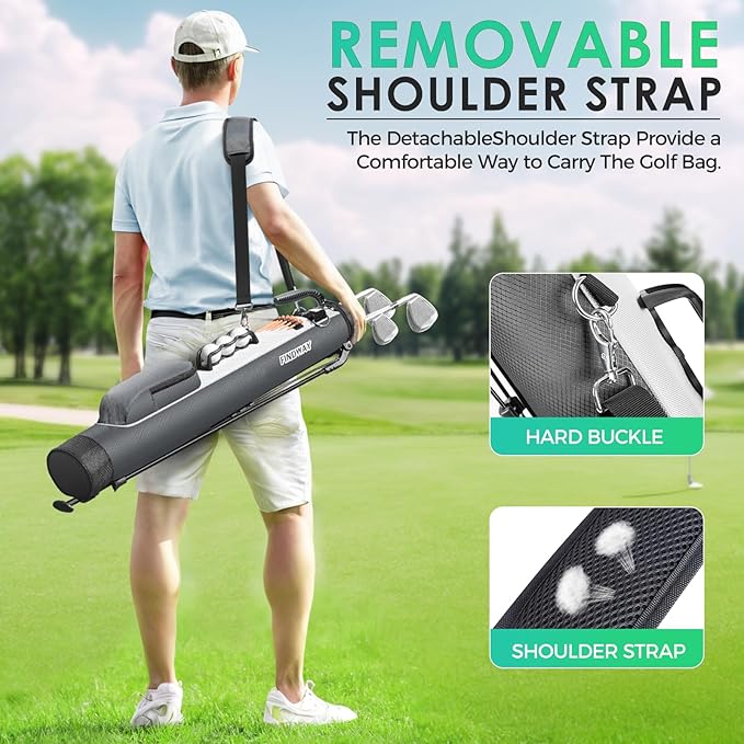 Findway Golf Stand Bag, Small Golf Bag for The Driving Range, Par 3 and Executive Courses, Lightweight Golf Club Carry Bag with Ball Holder and Pockets for Men Women