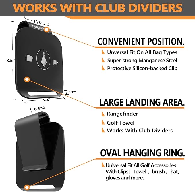 Golf Bag Metal Landing Pads for Magnetic Golf Towel,Golf Rangefinder,Golf Flask,Golf Speaker- Quick Access to Magnetic Golf Equipment and Accessories-Golf Gift -US Patent