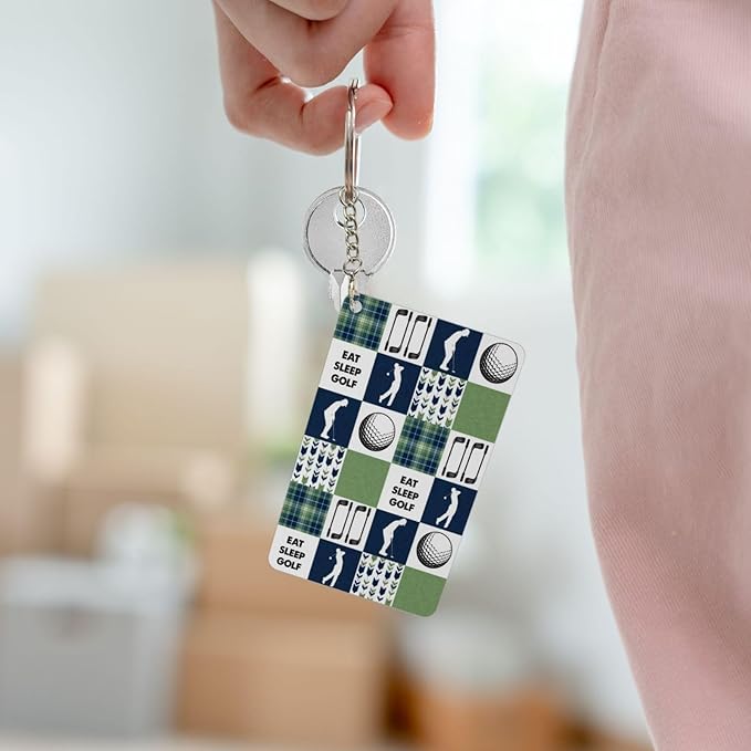 Keychain - Rectangular Acrylic Keychain Daily Key Ring Car Key Fob Holder 2X3 Inch