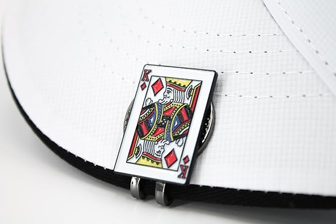 King of Diamonds Golf Ball Marker + Magnetic Hat Clip 𝐏𝐑𝐄𝐌𝐈𝐔𝐌 Quality, Strong Magnetic Hold, Easy-to-See Design, Durable & Lightweight Golf Accessory, Unique Golf Gift