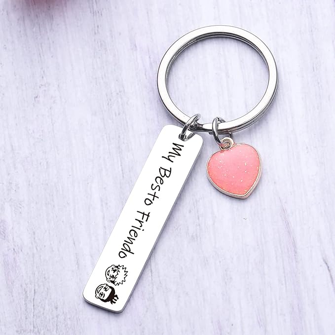 ZNOSVEI Bundle – 2 Items: Golf Keychain and Best Friend Keychain, Golf Cart Key Chain Course Tour Driver Jewelry Golfer Gifts, Friend Appreciation Gifts For Sister Jewelry From Brother Keyring