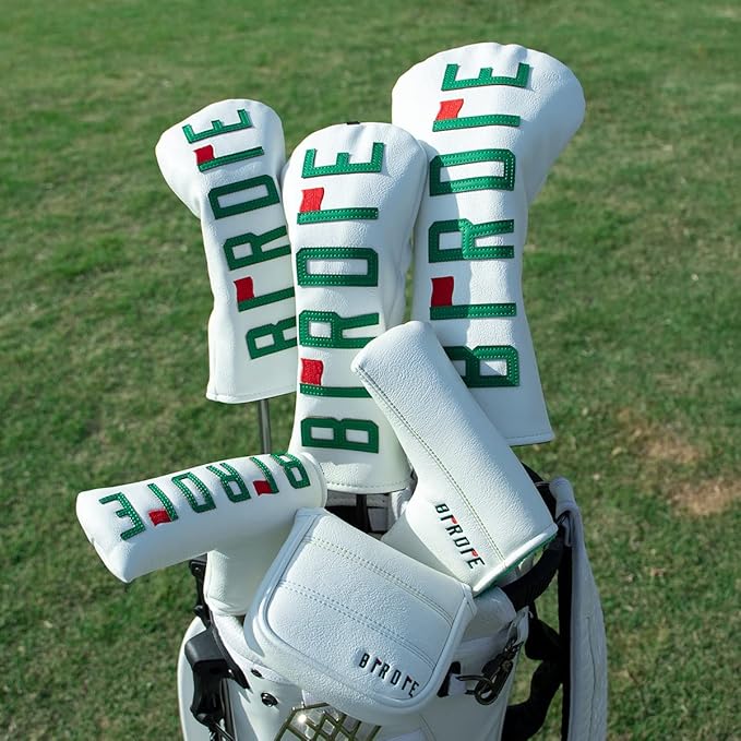 Golf Headcovers Elegant Embroidery Premium Leather Birdie Golf Driver Cover Fairway Hybrid Cover Blade Putter Cover Golf Mallet Putter Cover for OZ1 MEZZ 1 MEZZ1 MAX Putter