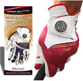 Men's 1-Pack Right and Left Handed Golfers Golf Glove – Advanced Compression for Muscle Support, Joint Relief Gloves – White/Red