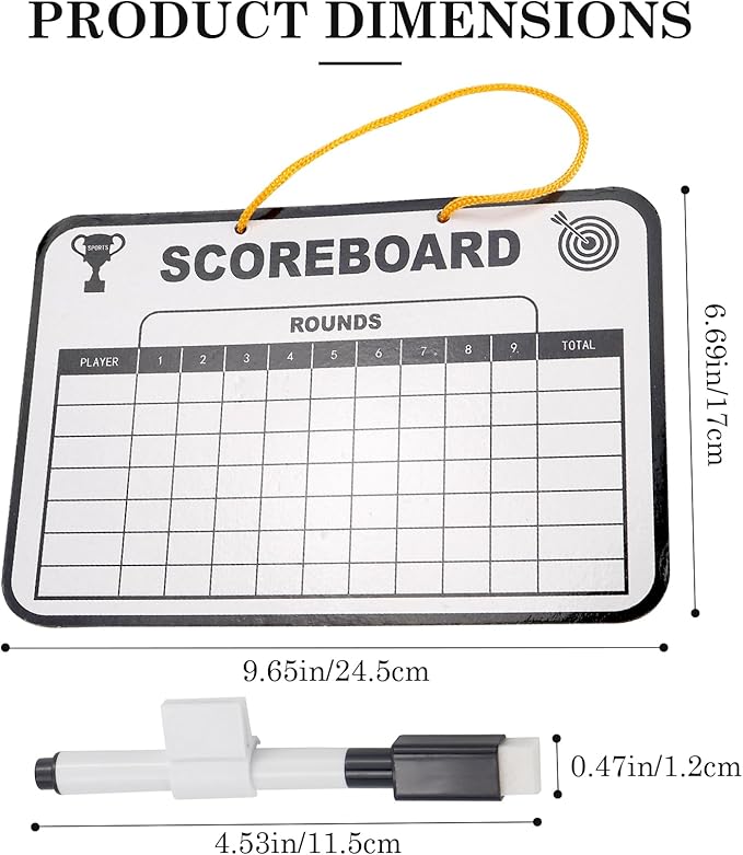 Golf Scoreboard, Erasable Golf Scorecard with Pen, Plastic Whiteboard Score Card Holder Accessories for Golfer