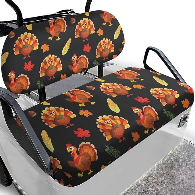 Golf Cart Seat Covers, Universal Fit & Nonskid Bottom Fits for Club Car 2 Person Seats Golf Carts