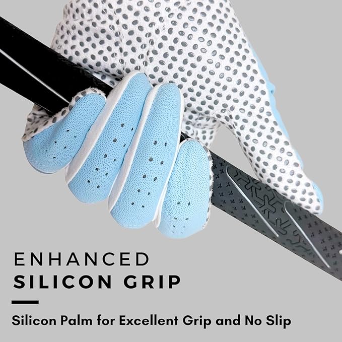 Golf Gloves Both Hands Women's 1 Pair Lightweight Non-Slip Silicone Extra Grip All Weather Girls Ladies Sports Tennis