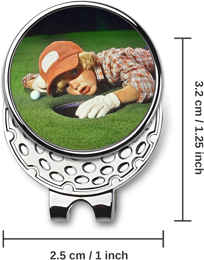 Custom Golf Ball Markers with Magnetic Hat Clip - Personalized Ball Marker Hat Clip with 1" Diameter Ball Marker Customized with Your Photo Logo Text Name