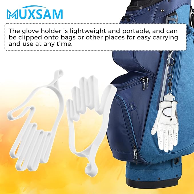 MUXSAM Golf Gloves Stretcher Holder Keeper Hanger Gloves Support Frame Golf Gloves Holder Rack Dryer Shaper Tool Accessories for Golfer Gloves Maintenance(1 Pair 2Pcs)