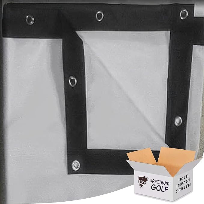 Spectrum Golf Simulator Golf Impact Screen **Poly Spacer Golf Simulator Screen Material**Black Border with Grommets