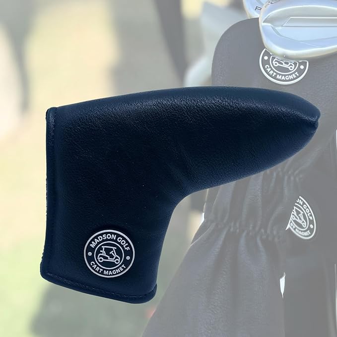 Classic Blade and Mallet Putter Headcovers with Madson Golf Cart Magnet for Secure Positioning and Quick Access, Protective PU Leather Head Covers, Magnetic Golf Accessories