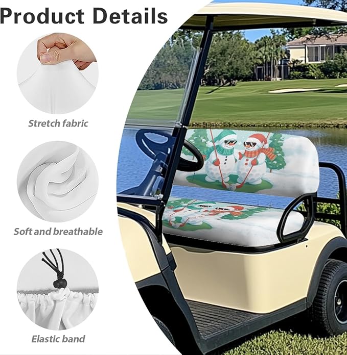 Fashion Print Golf Cart Seat Covers 2 Passenger Golf Cart Backrest Cover Golf Cart Seat Towel Gift for Friends