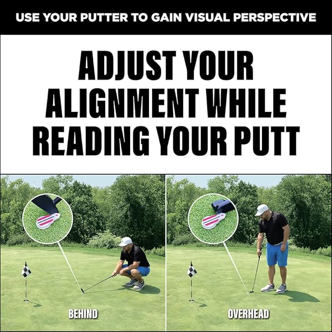 Putting Alignment Aid Tool - Golf Ball Marker - Rotate to Aim - Golf Gift Accessory for Men & Women Golfers - USGA Compliant