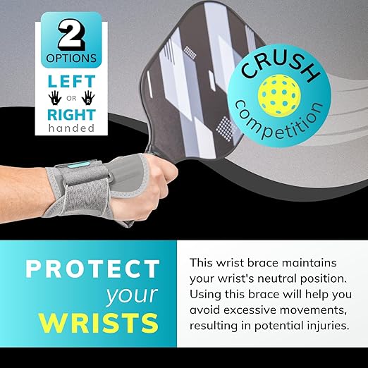 BraceAbility Wrist Support for Men and Women - Tennis and Pickleball Wrist Brace, Sports Injury Relief, Sprained Wrist Recovery, Tendonitis Support, Cycling, Volleyball, Golf - Right Hand (Large)