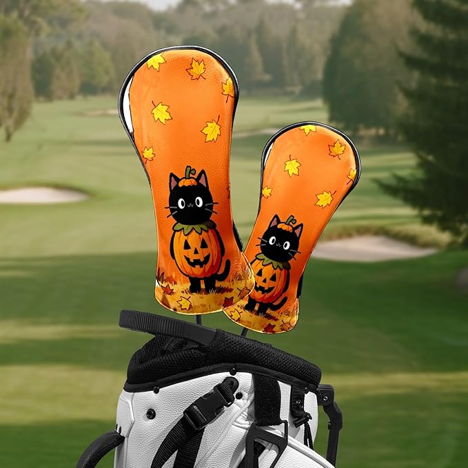 Golf Head Covers Leather Driver Headcover, Premium Golf Club Covers with Anti-Scratch Lining 1/3/5 Wood Head Covers for Golf Clubs for Women Men