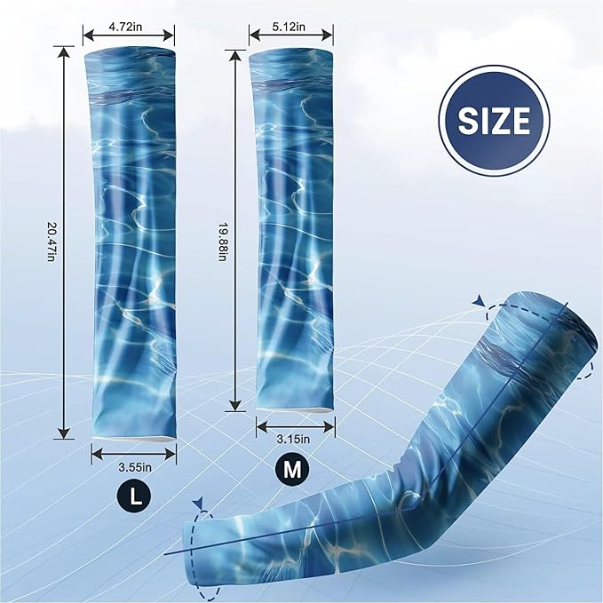 Cooling Arm Cover For Men & Women - Uv Sun Protection Arm Sleeves For Driving Golfing Fishing Cycling Hiking (L)