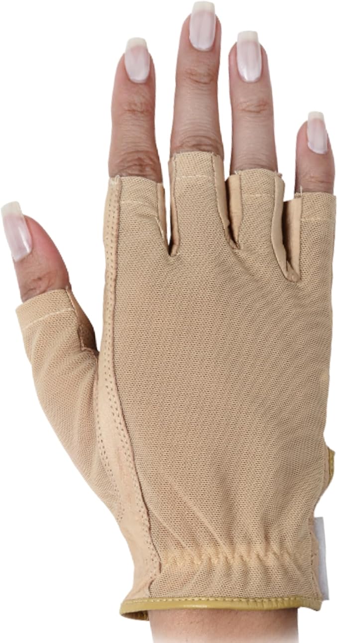 Solar Tan Women’s Half Golf Glove | SPF 10 UV-Filter Fabric, Breathable Cooling Fingerless Design for Even Tan