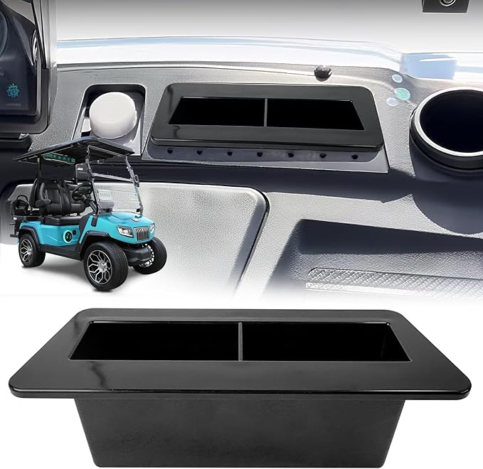ABS Golf Cart Phone & Wallet Holder with Drain Hole,Golf Ball Holder for Evolution D5 Maverick and Ranger Models, Evolution Golf Cart Accessories, Black