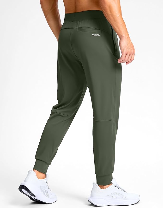 G Gradual Men's Golf Joggers Pants with Zipper Pockets Stretch Sweatpants Slim Fit Track Pants Joggers for Men Work Running