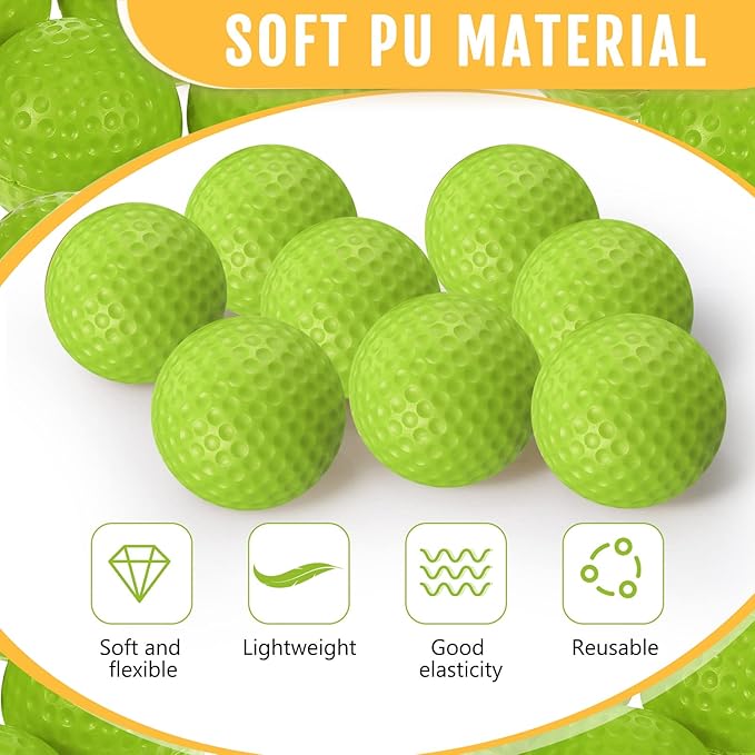 Junkin 80 Pcs Foam Golf Balls Rubber Practice Balls Realistic Feel and Flight Sport Training for Indoor or Outdoor Backyard Golf Training
