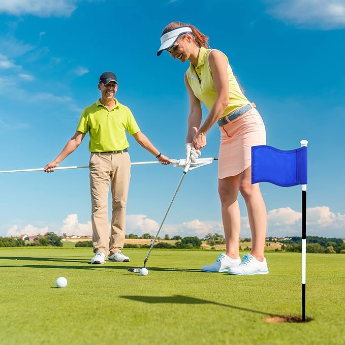 Oudain 6 Pcs Golf Target Flag with Tube Inserted Waterproof Putting Golf Flags 420D Nylon Mini Pin for Yard Indoor Outdoor Backyard Garden Portable, 8 x 6 Inch