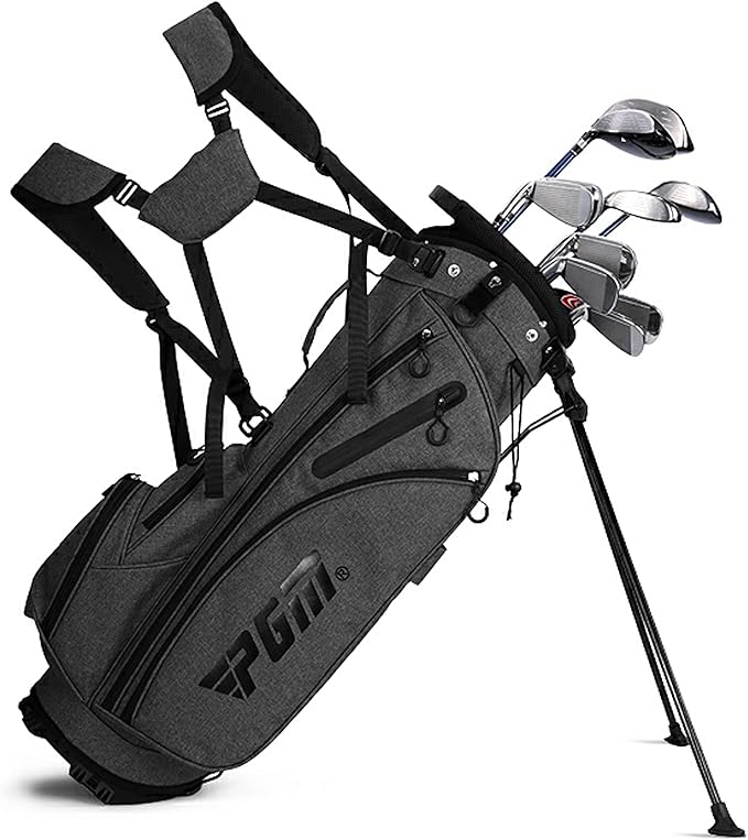 PGM 18 Pieces Men’s Golf Club Set 12pcs Clubs – Titanium #1 Driver, Draw-Biased Hybrid, High-Strength Irons, Forgiving Putter, Stand Bag with 5 Head Covers