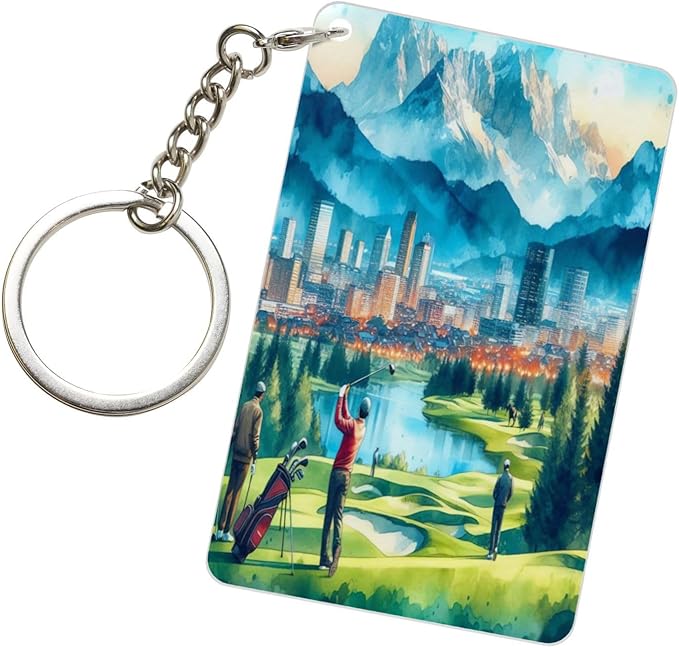Keychain - Rectangular Acrylic Keychain Daily Key Ring Car Key Fob Holder 2X3 Inch