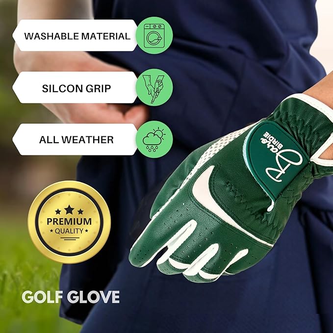Golf Gloves Both Hands Women's 1 Pair Lightweight Non-Slip Silicone Extra Grip All Weather Girls Ladies Sports Tennis