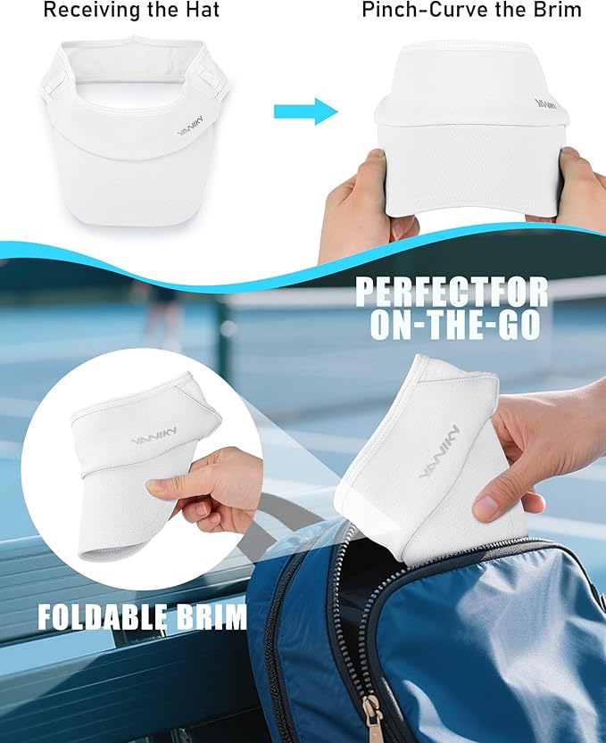 Sports Sun Visor Hats for Women Men Lightweight Breathable Cooling Stretchy Visors Foldable UPF 50+ for Running Tennis Golf