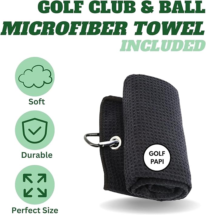 Golf Club Cleaner Brush Kit – Golf Club Cleaning Accessories Include Spray Bottles, Towels, Brush Covers & Retractable Clips – Must-Have Golf Gifts for Clean Shots (1 & 2 Pack)
